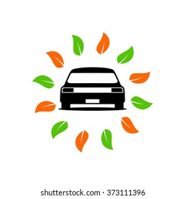 Eco car mobile logo template