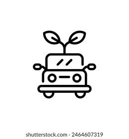 eco car outline icon and illustration