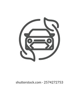 eco car outline icon vector design good for web or mobile app