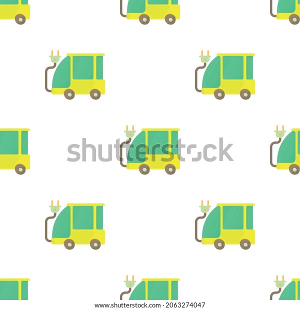 Eco car pattern seamless background texture repeat\
wallpaper geometric vector