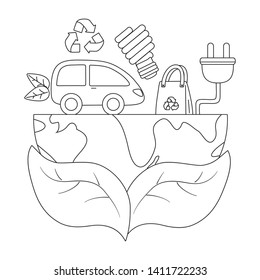 Eco car and save planet design