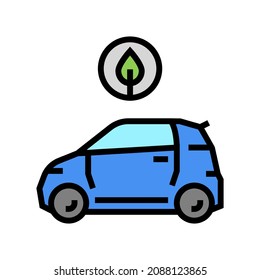 eco car transport color icon vector. eco car transport sign. isolated symbol illustration