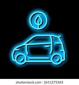 eco car transport neon light sign vector. eco car transport illustration