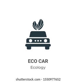 Eco car vector icon on white background. Flat vector eco car icon symbol sign from modern ecology collection for mobile concept and web apps design.