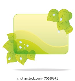 Eco card with green leaves