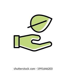Ilustración de vectores de iconos de cuidado ecológico