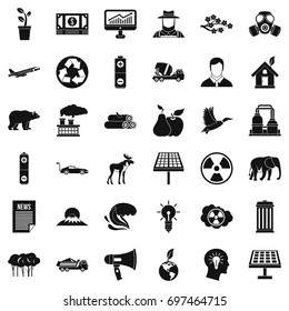 Eco care icons set. Simple style of 36 eco care vector icons for web isolated on white background