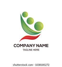 eco care logo 3d vector