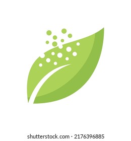 Eco care logo green  leaf illustration flat design