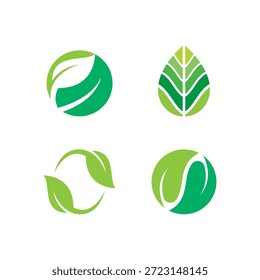 Ilustração da mão e da folha do logotipo do cuidado ecológico