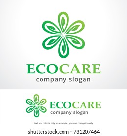 Eco Care Logo Template Design Vector, Emblem, Design Concept, Creative Symbol, Icon