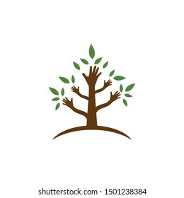 Eco care logo vector ilustration template