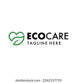 Eco care eco love logo design concept 