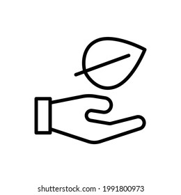 Eco Care Outline Icon Vector Illustration