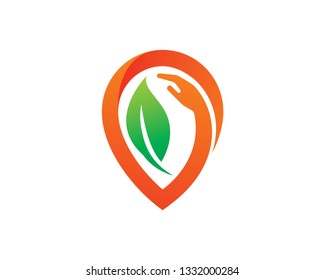 Eco Care Point Logo Template, Icon, Symbol - Vector