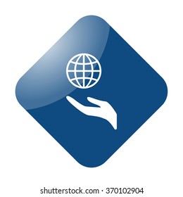 Eco care simple icon on colorful background