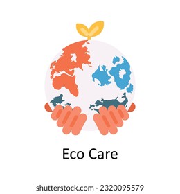 Icono plano del vector de cuidado ecológico, ilustración de diseño. Símbolo de naturaleza y ecología sobre fondo blanco Archivo EPS 10