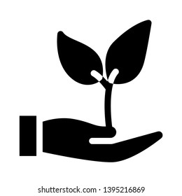 Eco care vector glyph flat icon