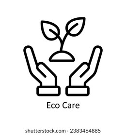Eco Care vector outline  Design illustration. Symbol on White background EPS 10 File 