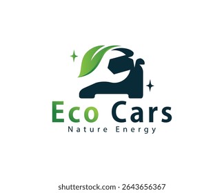 eco cars logotipo natureza criativa deixe energia design conceito serviço
