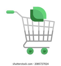 eco cart flat clipart vector illustration