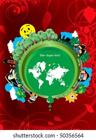 Mundo de las caricaturas ecológicas