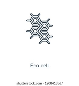 Eco cell concept line icon. Linear Eco cell concept outline symbol design. This simple element illustration can be used for web and mobile UI/UX.