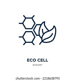 eco cell icon from ecology collection. Thin linear eco cell, cell, eco outline icon isolated on white background. Line vector eco cell sign, symbol for web and mobile