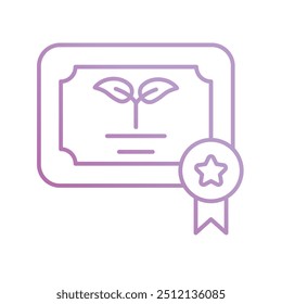 Icono de certificado ecológico con fondo blanco Vector Ilustración de stock