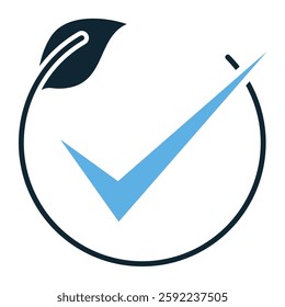 eco certified icon vector. Represents environmentally friendly products, sustainability, and green certification. Ideal for eco-conscious