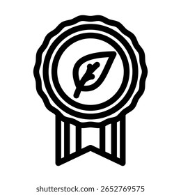 Öko-zertifizierte Linie Icon Vektor. Umweltzeichen. isoliertes Kontursymbol, schwarze Illustration