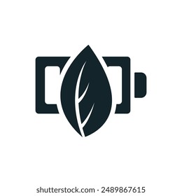 Icono de carga ecológica: una Ilustración vectorial en monocromo, representada completamente llena.
