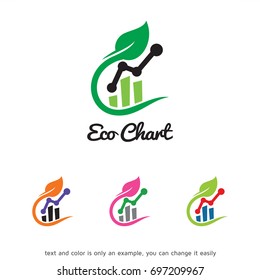 Eco Chart Logo Template Design Vector, Emblem, Design Concept, Creative Symbol, Icon