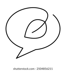 Eco Chat Editable Line Icons. Green Technology, Net Zero, Carbon Neutral and Environmental Sustainability Concept in Minimal Style. Thin Outline Icons Collection