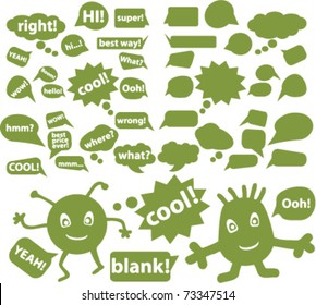 eco chat & idea signs & bubbles, vector