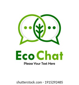 Eco chat  logo template illustration