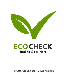 Eco check logo template illustration. suitable for branding, label etc