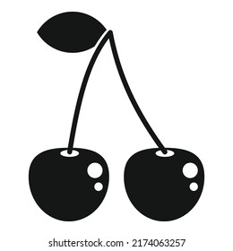 Icono de cereza ecológica simple vector. Campesina. Hortalizas alimentarias