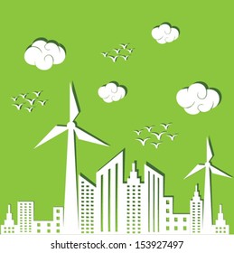 Eco city concept stock vector