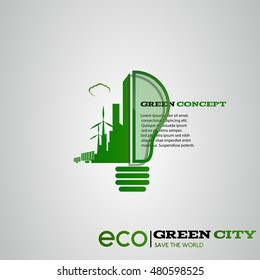 Eco city concept vector illustration