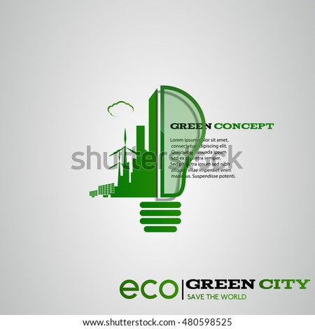 Eco city concept vector illustration