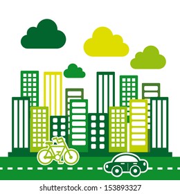eco city design over white background vector illustration 