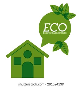 Eco City design over white background, vector illustration