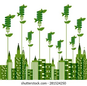 Eco City design over white background, vector illustration