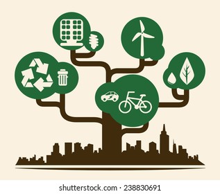 eco city design, vector illustration eps10 graphic 