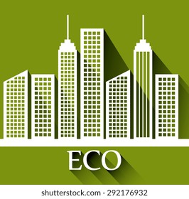 Eco city design, vector illustration eps 10.