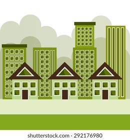 Eco city design, vector illustration eps 10.