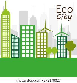 Eco city design, vector illustration eps 10.