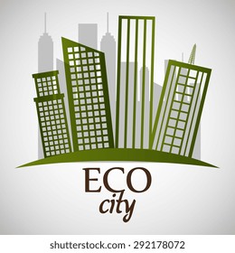 Eco city design, vector illustration eps 10.