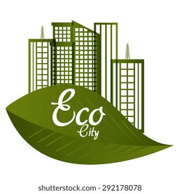 Eco city design, vector illustration eps 10.